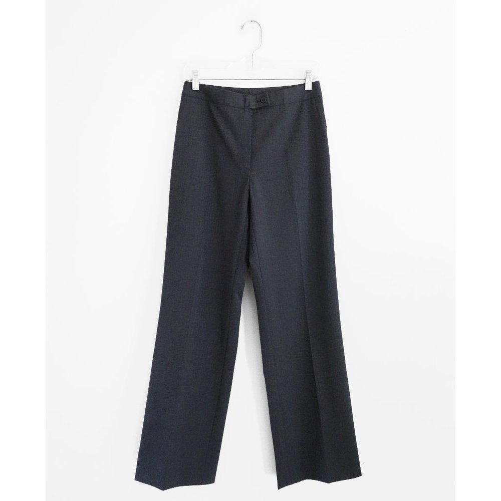 Domenico Vacca Grey Stretch Wool High Waist Wide Leg Dress Pants NWT